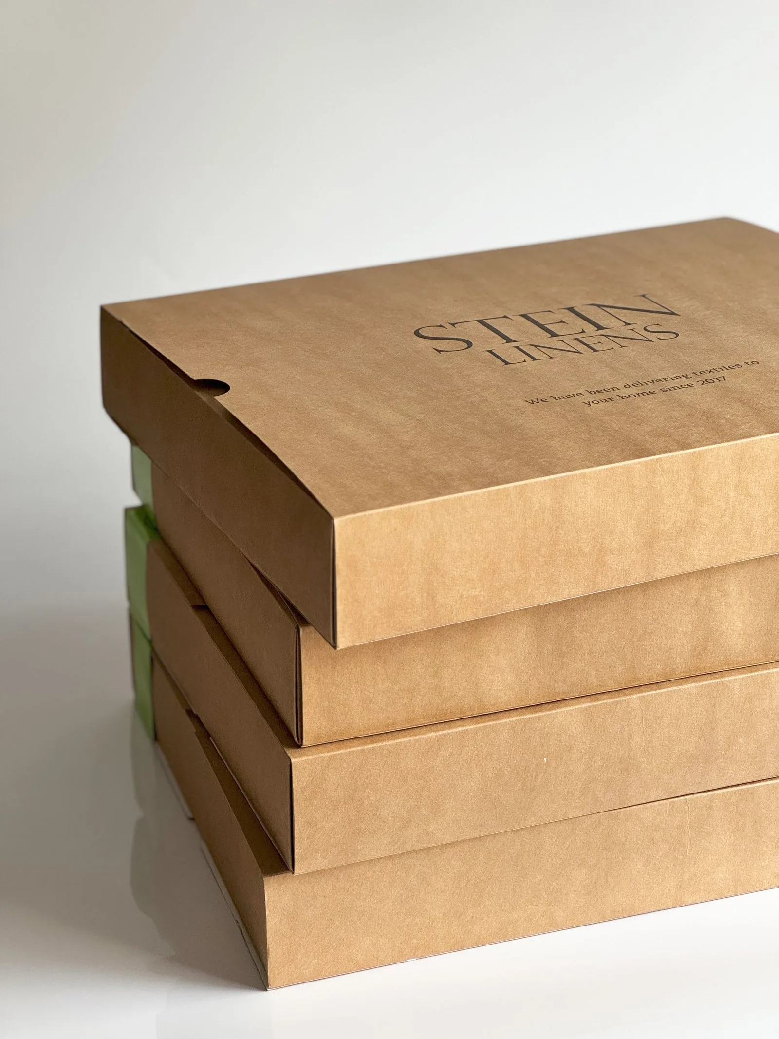 Premium branded mailer boxes stacked